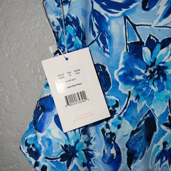 NWT Andie Blue Floral The Baia One Piece Swimsuit Size Medium‎ - Picture 5 of 7